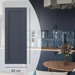 KONSENSA Фасад Котлас синий для кухни 40×102 см с геометрической филенкой 89409640