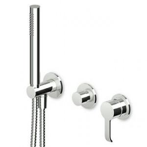 ZON638 - R97913 Встраиваемый однорычажный смеситель для ванны и душа с настенным переключателем, ручной душ Z94727, душевой шланг 1500 мм. Zucchetti On