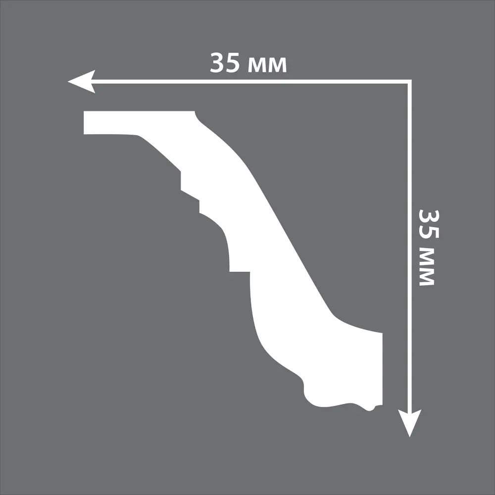 Плинтус потолочный полиуретан Decomaster 95842 белый 35х49х2000 мм STLM-2058724 - Вид №2
