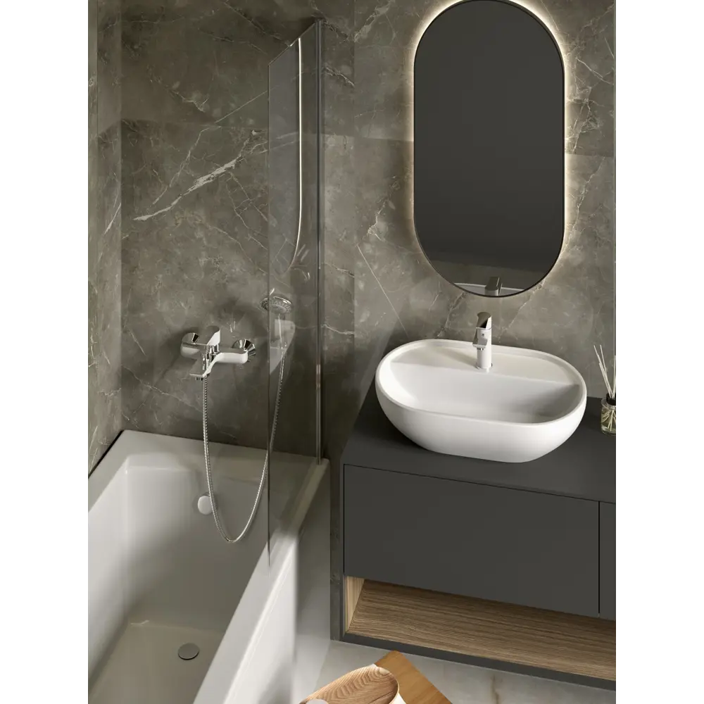 Смеситель ESKO Lucca для ванны - хром с белым матовым покрытием 89358552 STLM-1373005 - Вид №4