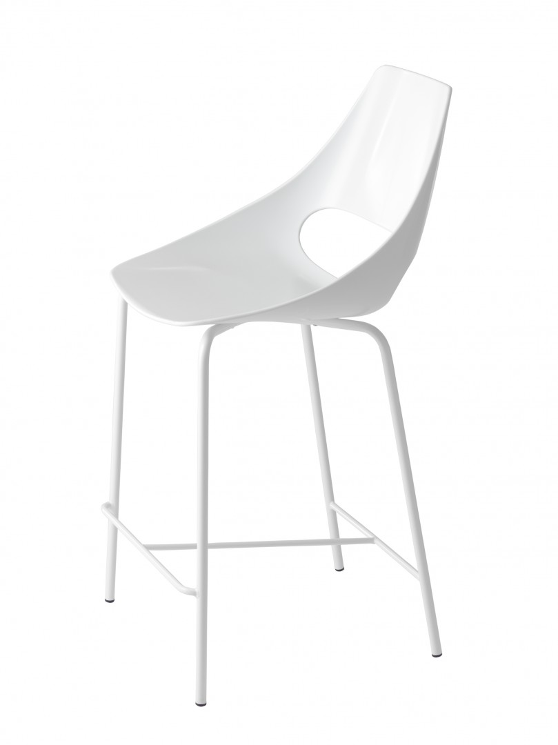 Echo 332B Барный стул со стальным каркасом на 4 ножках и корпусом из технополимера. Версия сиденья высотой 65 см. Et al. Echo