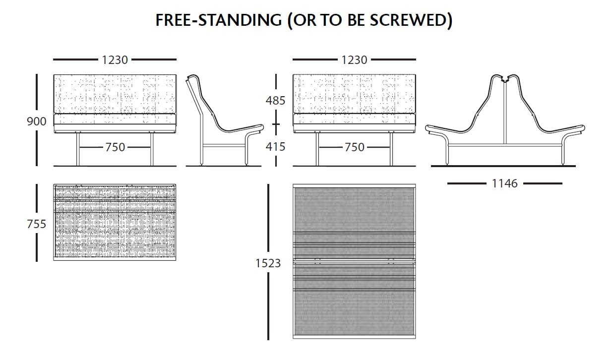 Модульная стальная скамья со спинкой BD Barcelona PERFORANO ARCH-00145783 - Вид №8