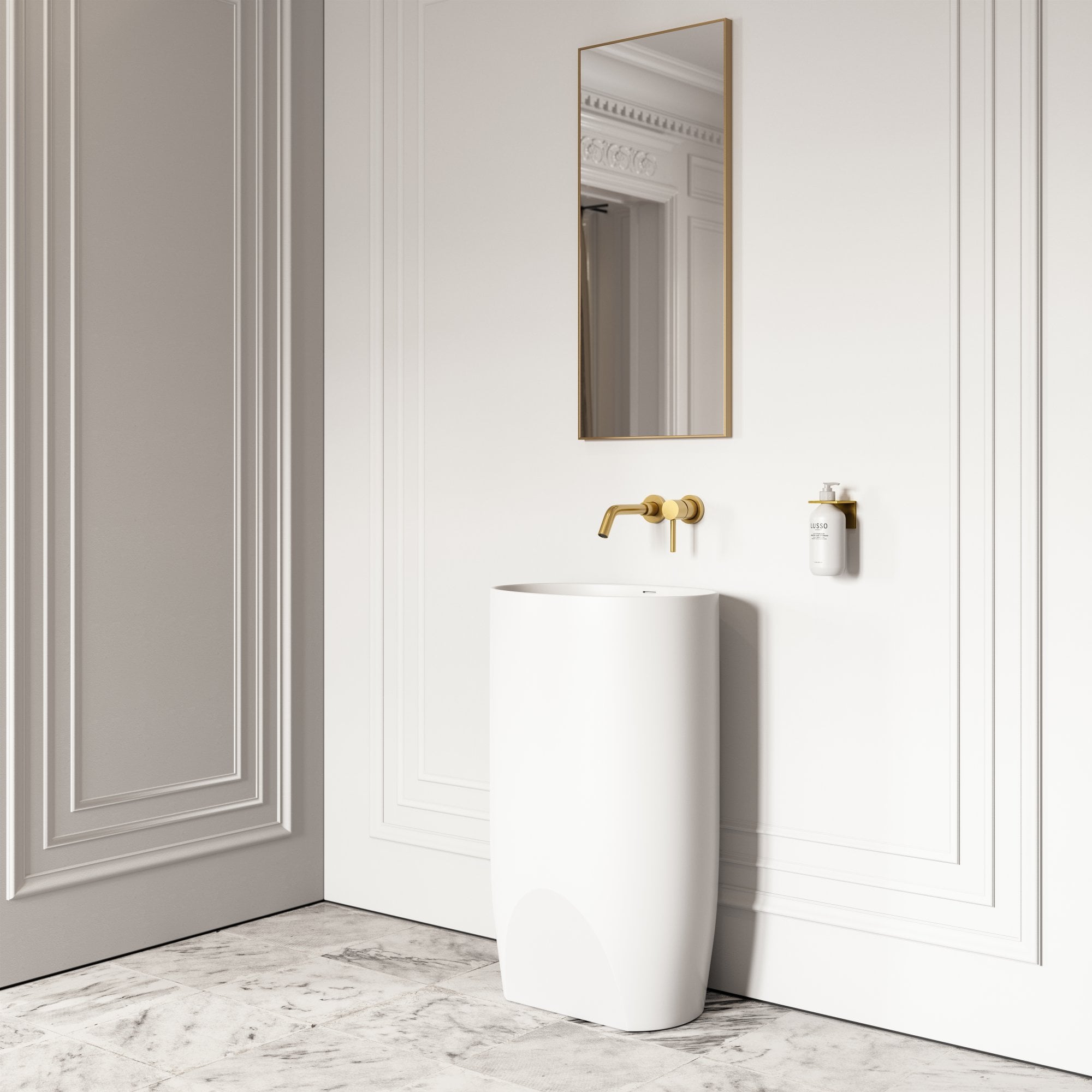 Овальная отдельно стоящая раковина из смолы с переливом LUSSO Cocoon ARCH-00063400 - Вид №4