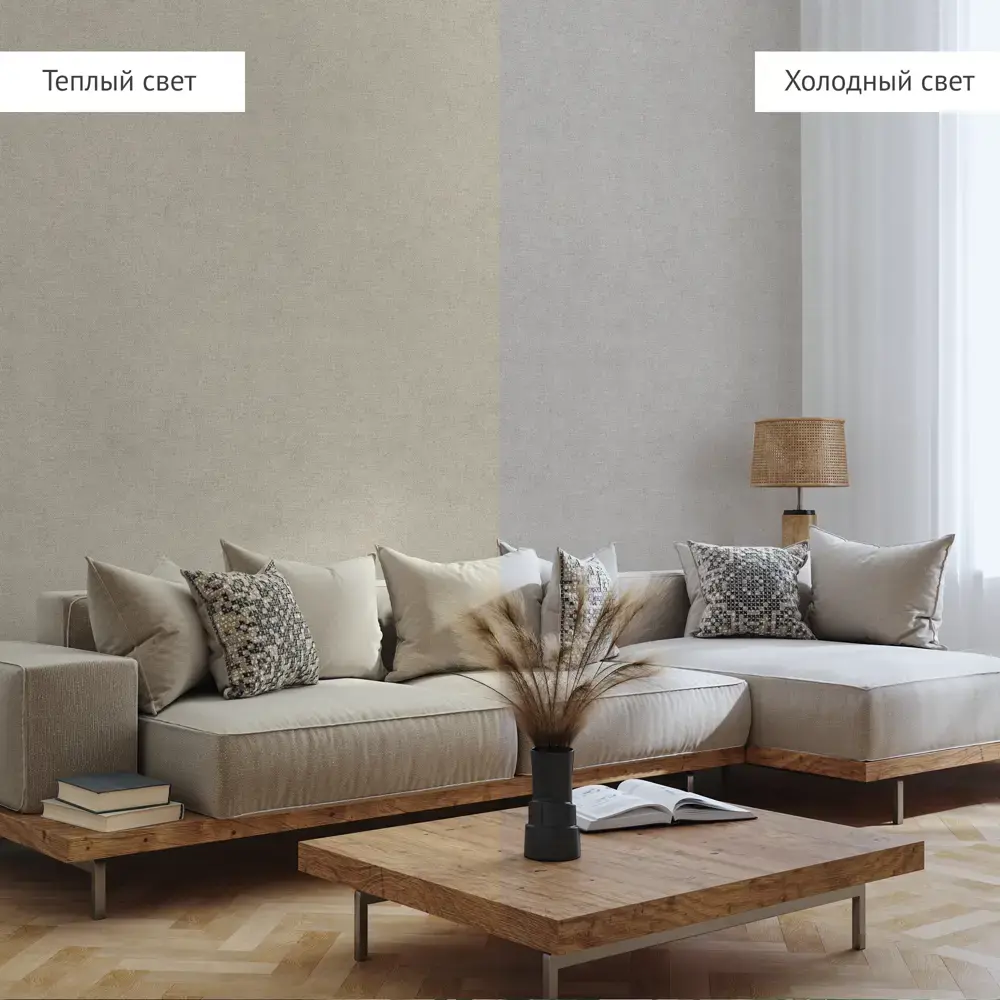 Обои флизелиновые KREAFORTA Linen темно-бежевые 1.06 м 77022-28 89454209 STLM-2124882 - Вид №4