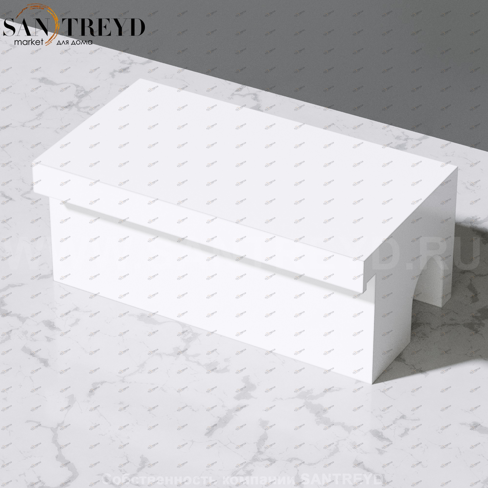 Effegibi ACCESSORI Модульная скамейка для облицовки, прямоугольная секция 1М белая. Возможна установка LED подстветки SV31000054