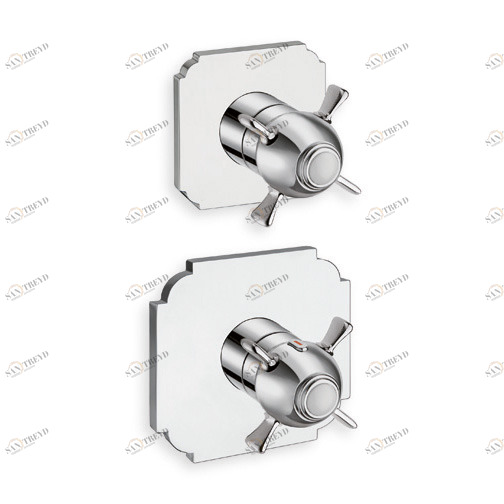 CRIXC771 Внешние части термостатического смесителя для CRICS701 с металлической пластиной Cristina Rubinetterie 