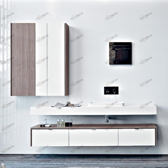 Комбинация ванной комнаты PV31 в отделке Volé Milltek / L41 Bianco / Canaletto MILLDUE PIVOT PIVOT31