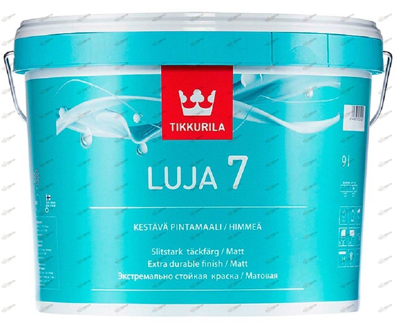 Краска Tikkurila Luja 7 / Тиккурила Луя 7 для влажных помещений матовая 9л Santreyd 5608