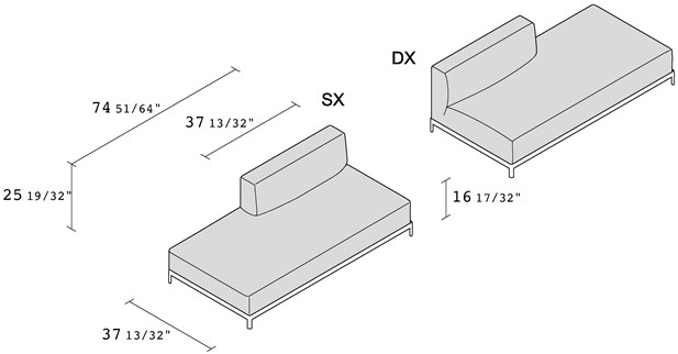 Alias Мягкая кушетка из ткани Aluzen soft P41 - Вид №3