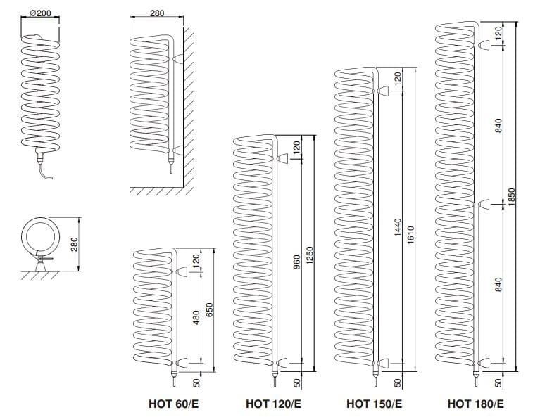 Настенный стальной электрический полотенцесушитель Hotwave HOT SPRING ARCH-00045514 - Вид №6