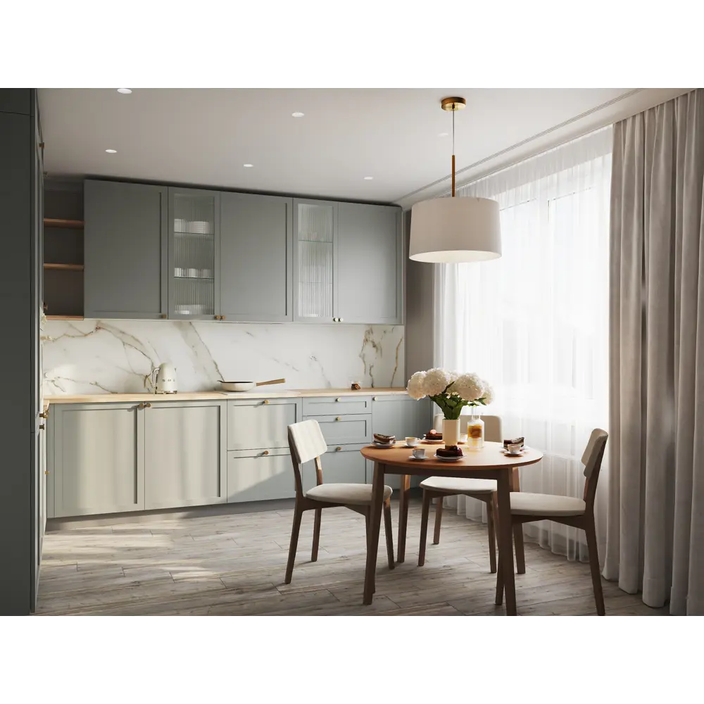 Фальшпанель KONSENSA Кинель для кухни в серо-зеленом цвете 89398720 STLM-1572150 - Вид №9