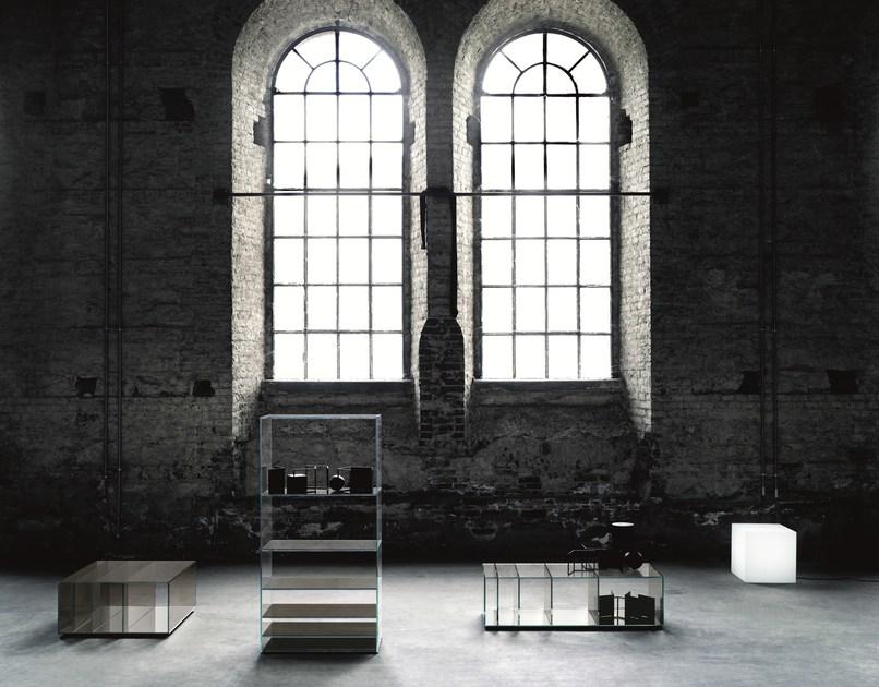 Glas Italia Квадратный хрустальный журнальный столик с отделением для хранения Deep sea sun-id-1405743 - Вид №2