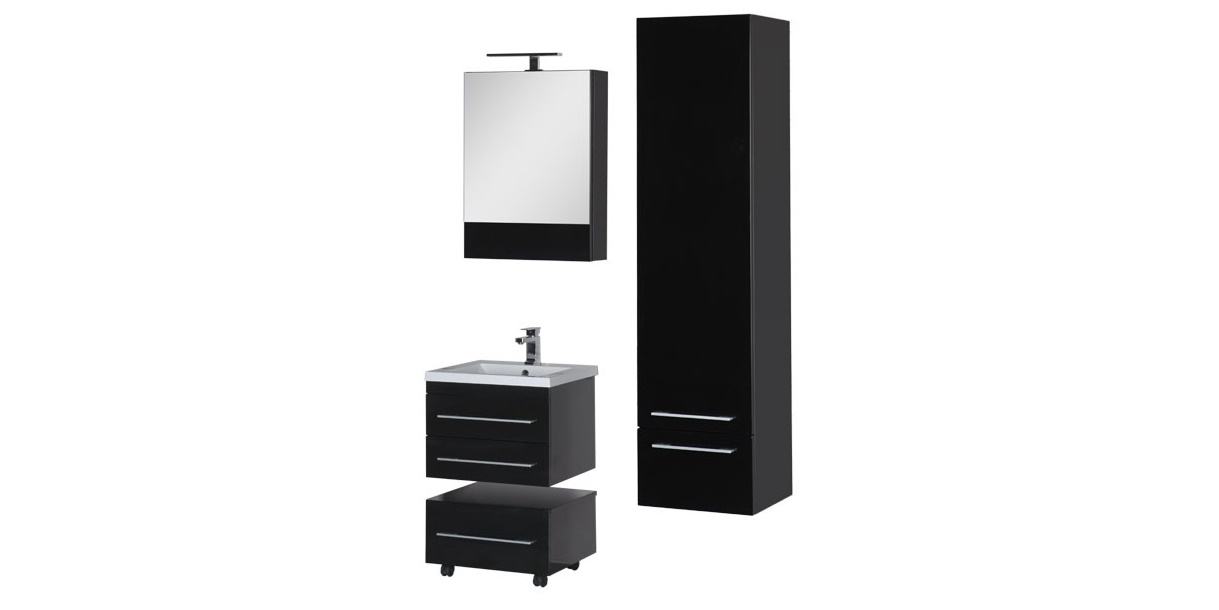 Комплект мебели Aquanet Нота 58 черный (камерино) 00169212 - Вид №1