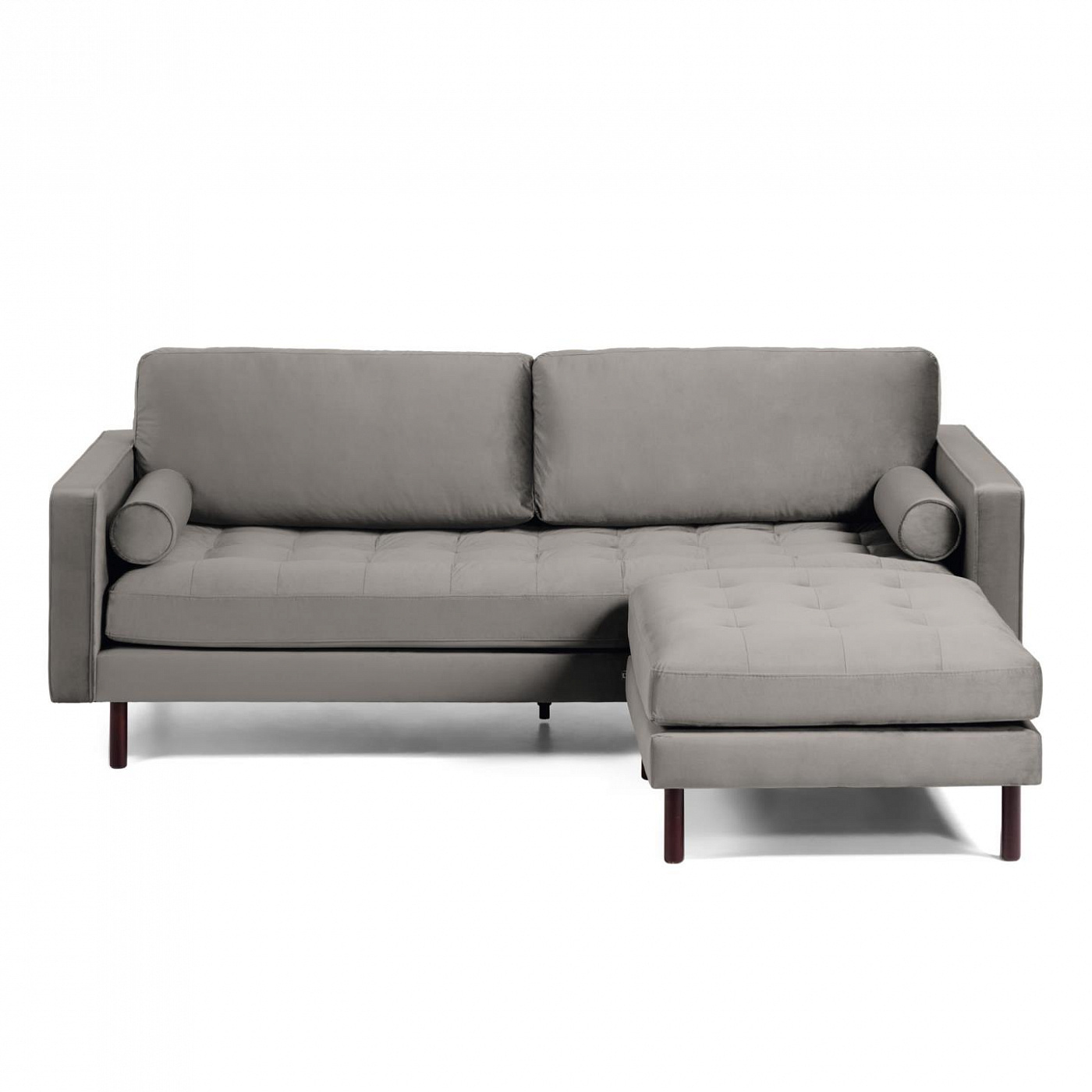 088099 BOGART Диван 3-местный темно-серый бархат с пуфом 222 cm La Forma Debra - Вид №5