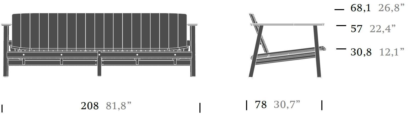 Kettal Садовый диван из дерева Riva #26500 - Вид №4