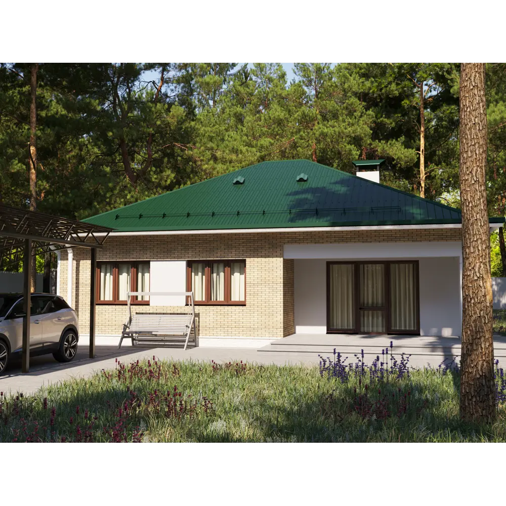 Планка карнизная 100x60 мм 2 м 0.4 мм RAL 6005 зеленый 12232044 STLM-2014548 Santreyd  - Вид №1