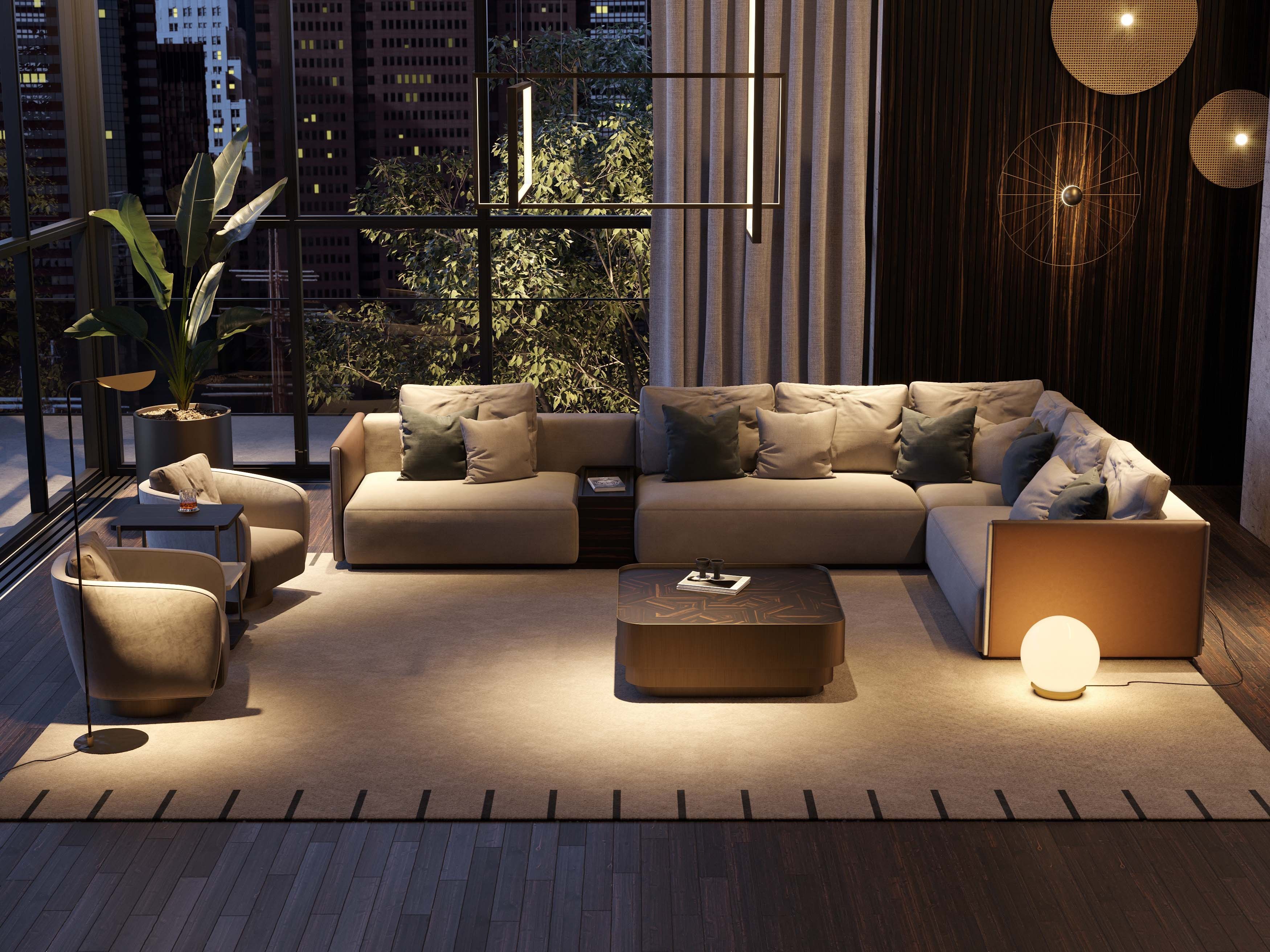 Деревянный шпон квадратный низкий журнальный столик Stylish Club His &amp ARCH-00143885 - Вид №7