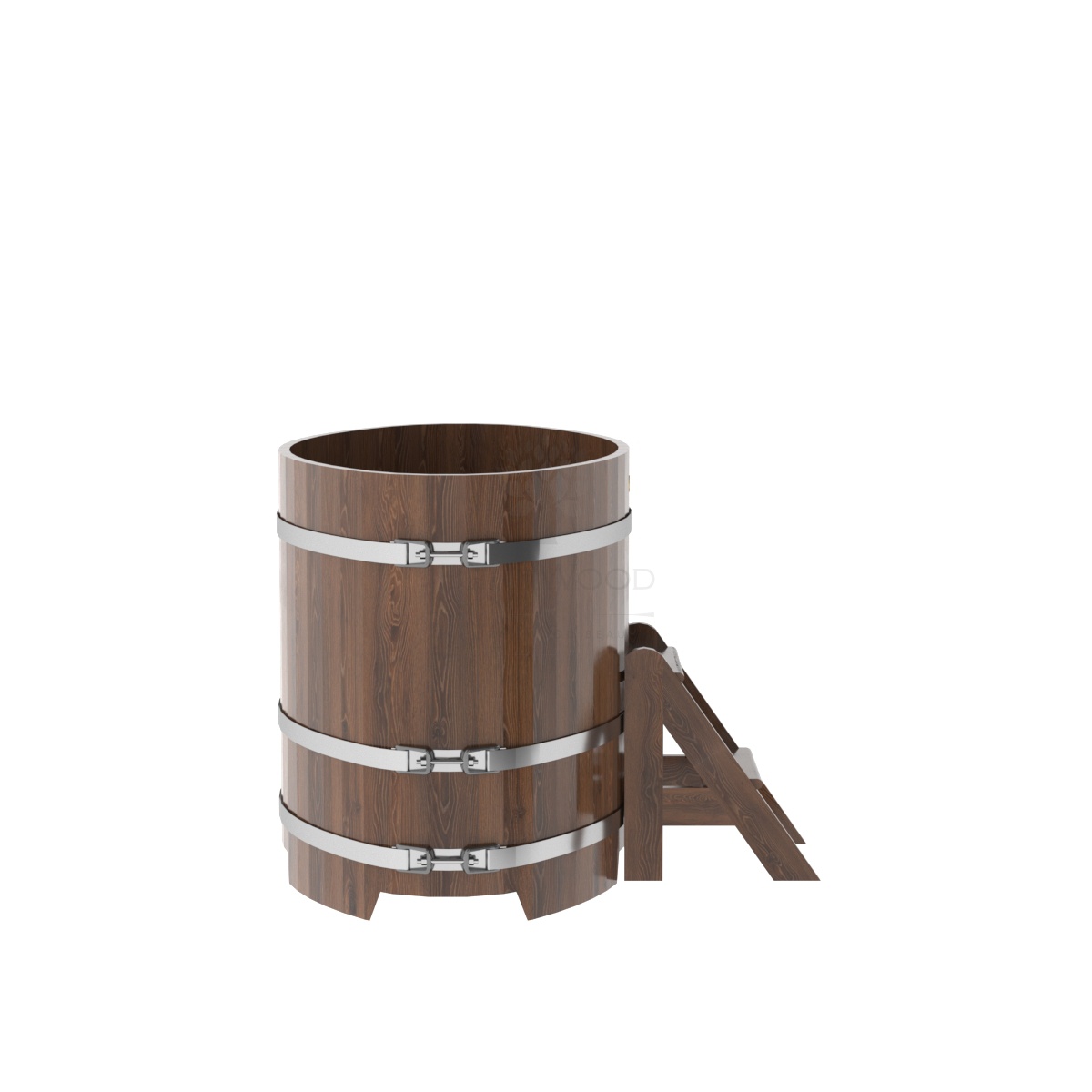 1272 Купель овальная из дуба 0,80х1,42х1,0 морёная Alyarus  - Вид №2