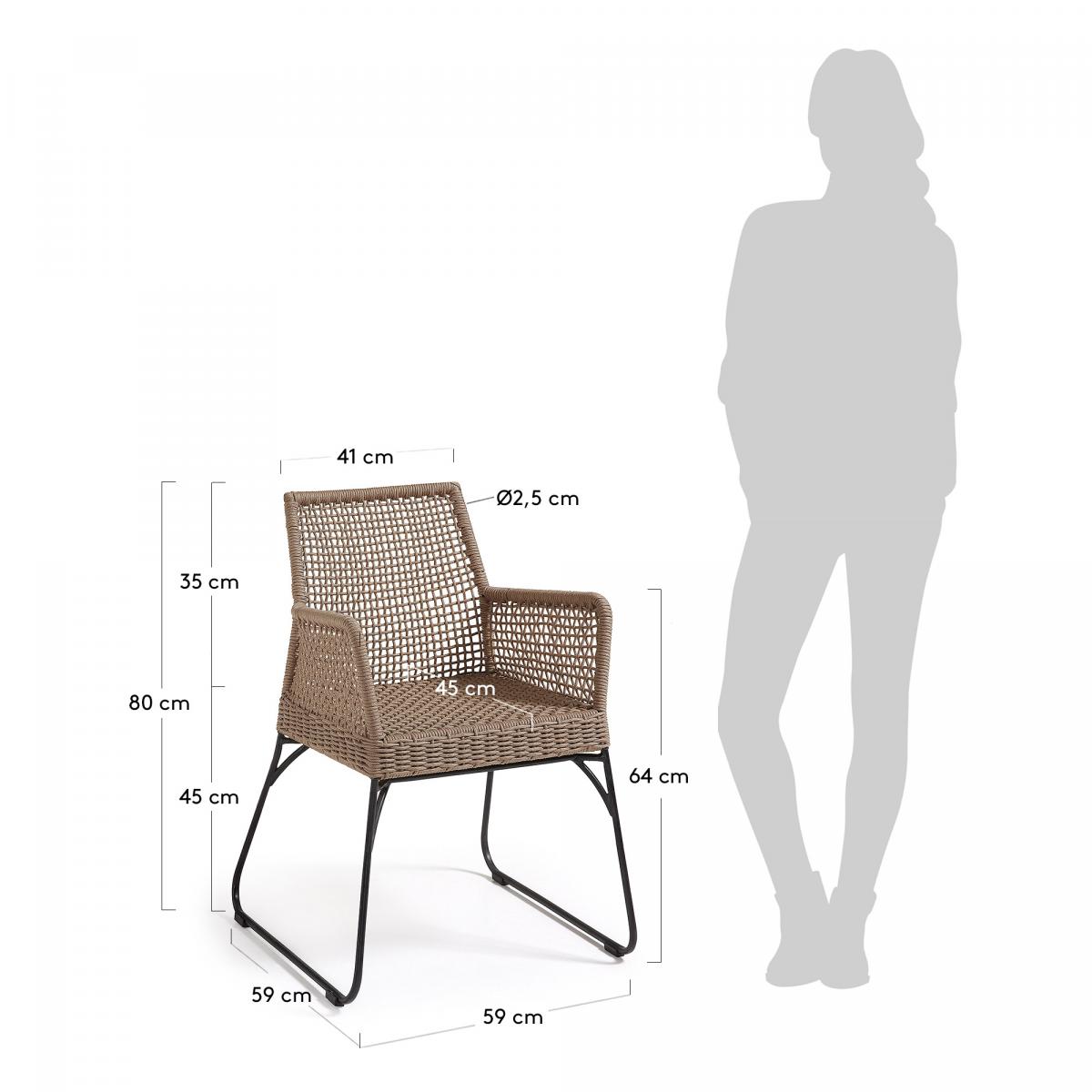 052280 Стул бежевый La Forma Novak  - Вид №4