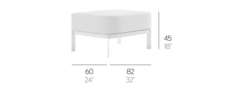 Прямоугольный пуф из ткани GANDIABLASCO Solanas ARCH-00080249 - Вид №1