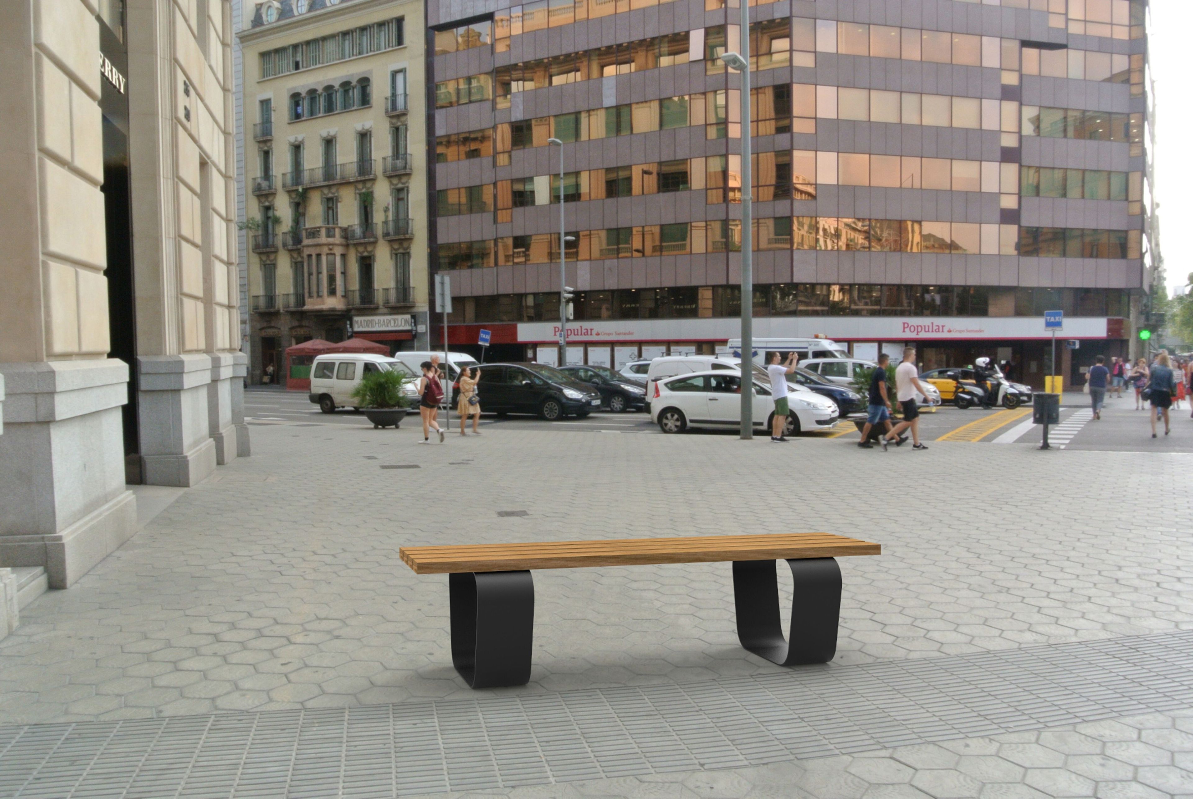 Стальная и деревянная скамья без спинки CITYSì MAIOR ARCH-00108187 - Вид №2