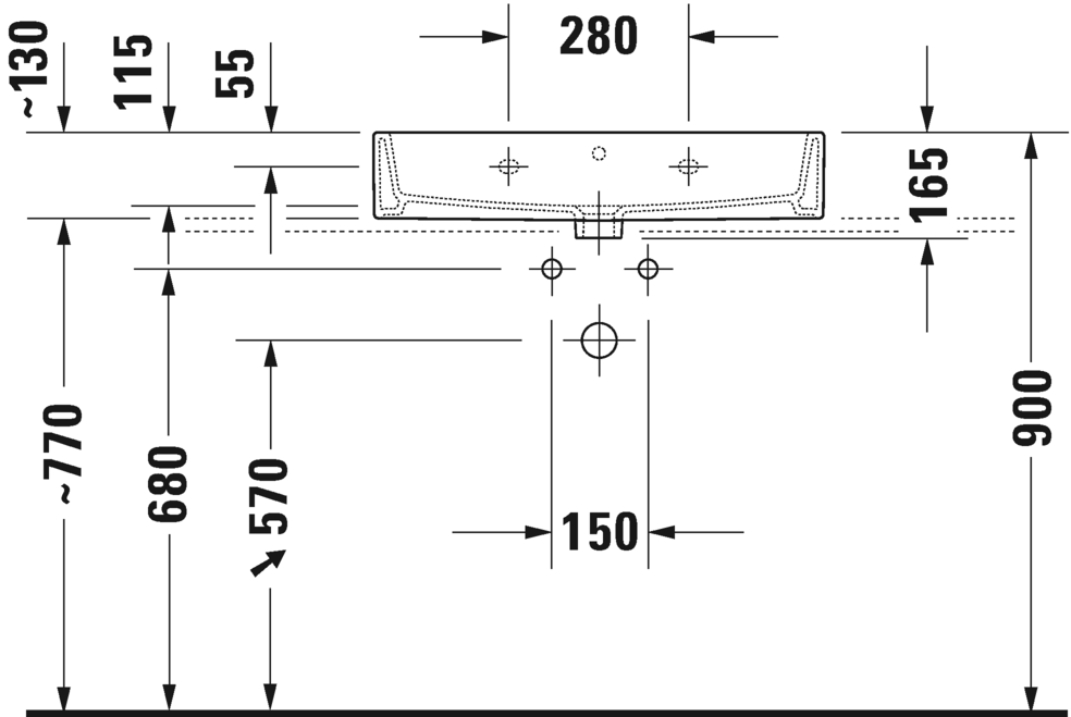 2350700071 Подвесная раковина настенная овальная Duravit Vero Air - Вид №2