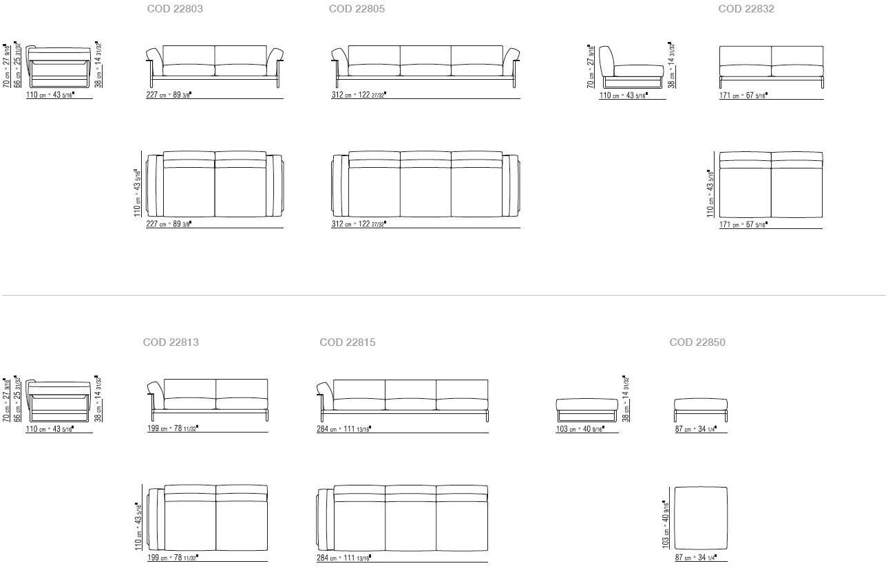 Flexform 3-х местный тканевый диван Zeno sun-id-1501157 - Вид №3