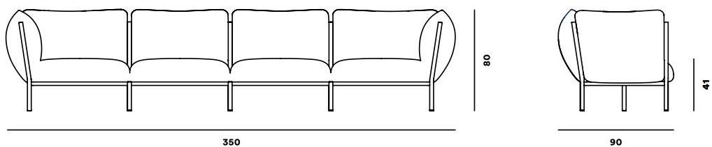 Hem 4-х местный тканевый диван Kumo 30185-00-01-099 - Вид №8