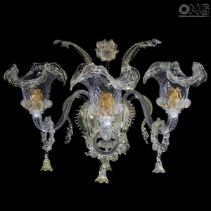 1243 ORIGINALMURANOGLASS Настенный светильник Бра Элегантный с золотом - муранское стекло OMG 35 см