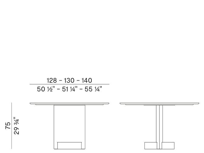 Круглый стол из каррарского мрамора и ясеня Potocco SYN 956/TC ARCH-00105180 - Вид №2