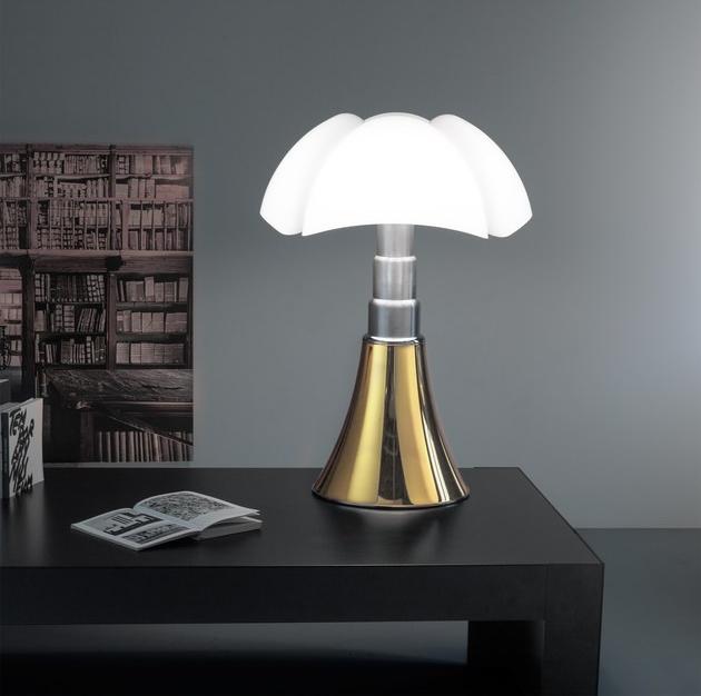Martinelli Luce Настольная лампа из стали и абажур из метакрилата Pipistrello 620/dim/l/1/oro - Вид №4