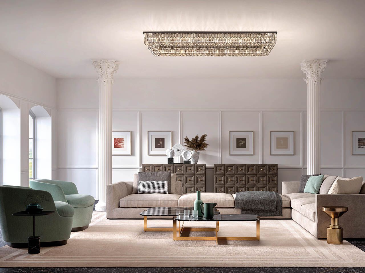 Окрашенный металлический потолочный светильник Masiero палладий ARCH-00101583 - Вид №1