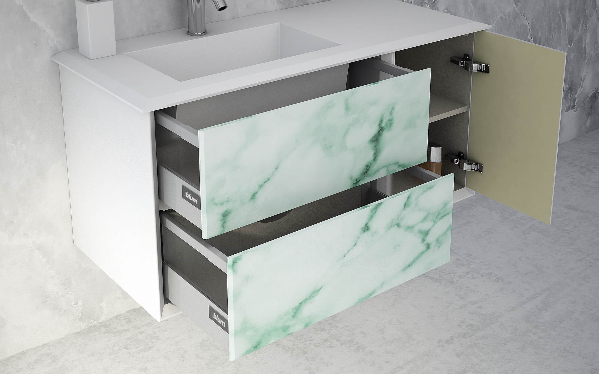 Мебель для ванной CEZARES BELLAGIO 175 Light Green Stone - Вид №1