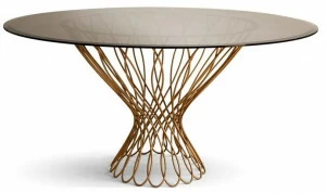 KOKET Круглый обеденный стол из железа и стекла