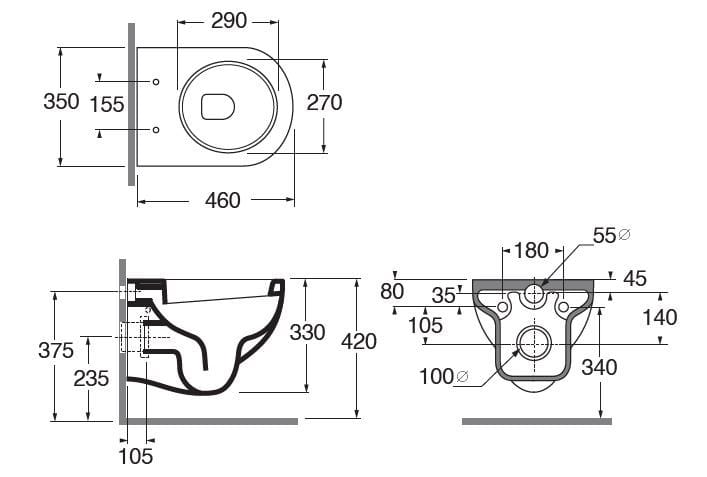 Керамический подвесной туалет Azzurra Ceramica облако ARCH-00101454 - Вид №11