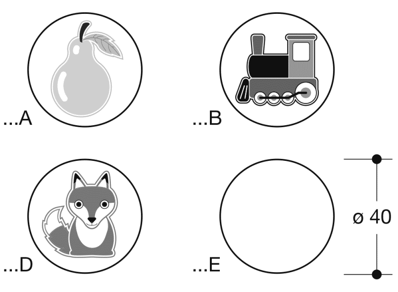 33.1772B лист с пиктограммами HEWI System 111 | Polyamid  - Вид №1