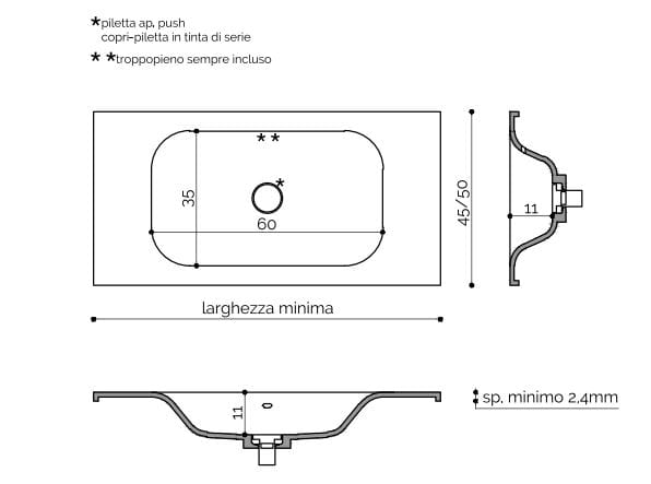 Подвесная раковина Corian® с столешницей Acquapazza Corian ® elements ARCH-00099402 - Вид №4