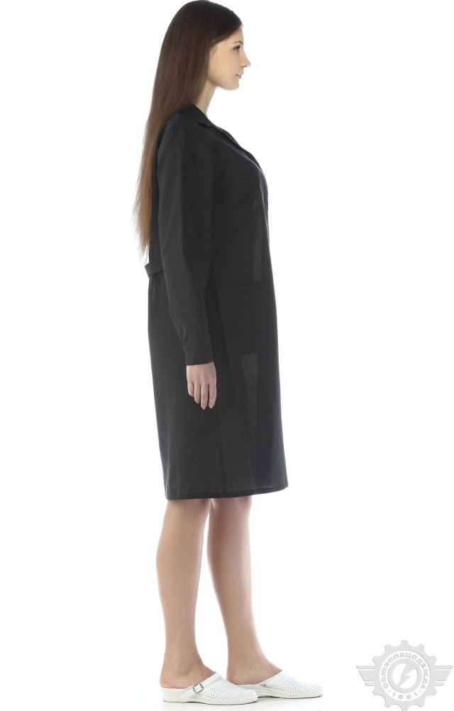 61682 Халат женский темный  Одежда для обслуживающего персонала  размер 60-62/170-176 Спецодежда  - Вид №4