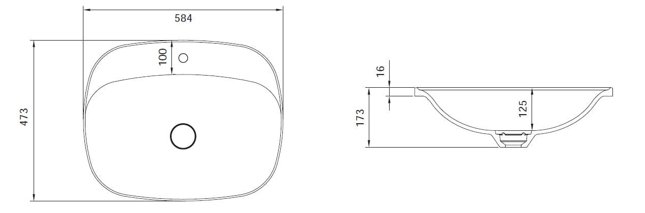 Шкаф для раковины HPL с держателем для полотенец с зеркалом Mobilcrab Curvy ARCH-00080856 - Вид №3