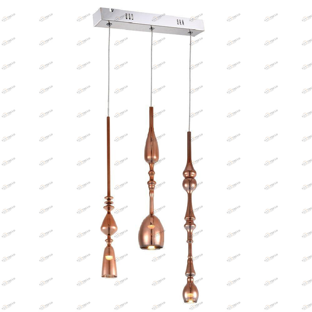 Подвесной светодиодный светильник Crystal Lux Lux L- Chrome Lux L300-3 CRYSTAL LUX ДИЗАЙНЕРСКИЕ, LUX CHROME 072495 Золото;прозрачный 