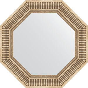 BY 7360 Зеркало в багетной раме - серебряный акведук 93 mm EVOFORM Octagon