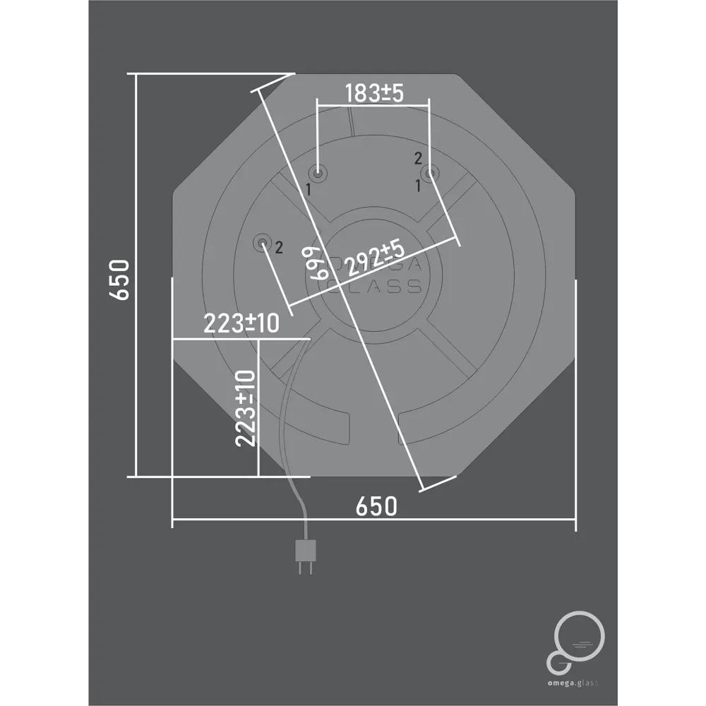 Зеркало для ванной Omega Glass Слим SD55 с подсветкой 65x65 см восьмиугольное 84987001 STLM-2039795 - Вид №9