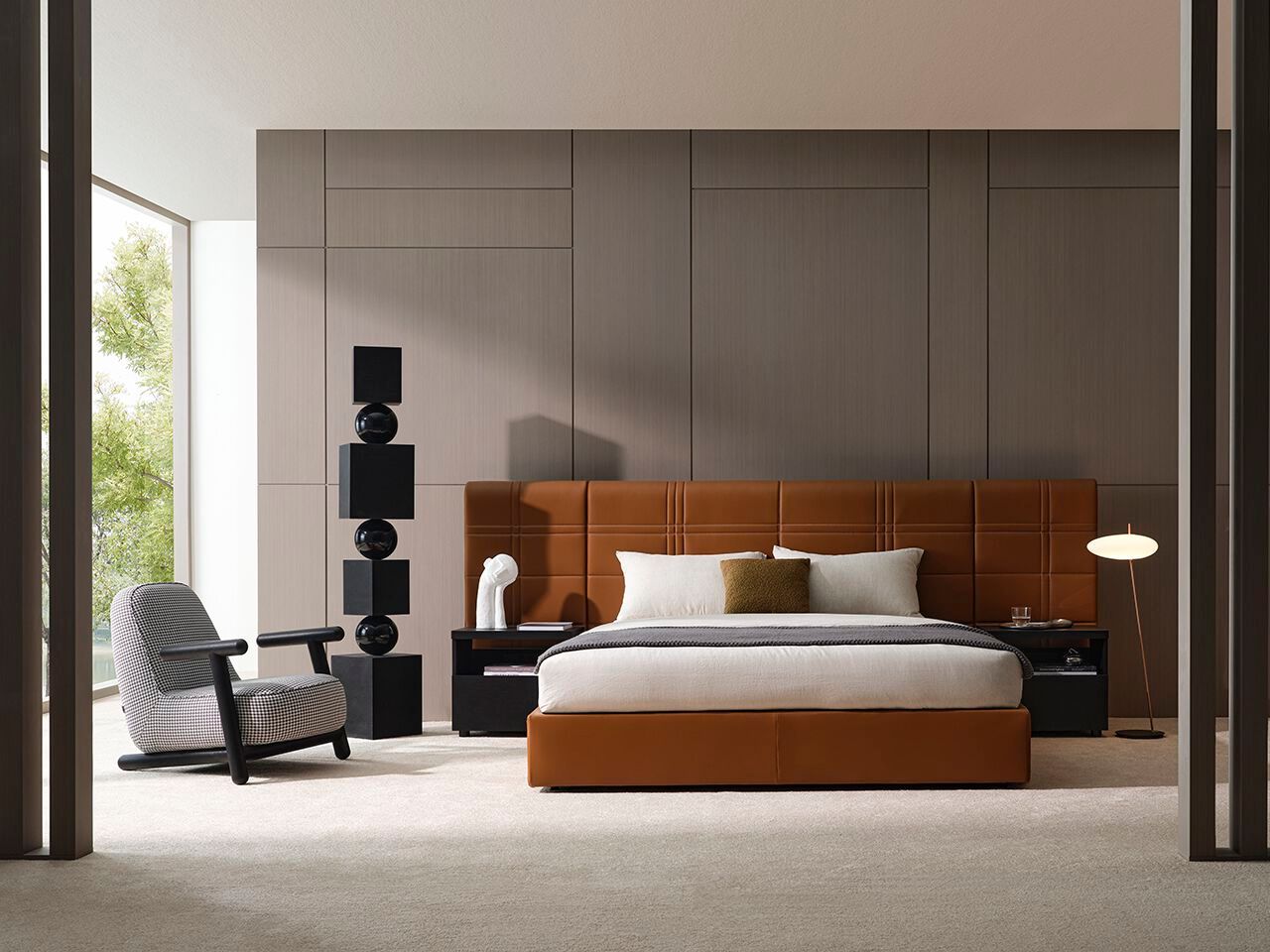 Кожаная двуспальная кровать с мягким изголовьем HC28 maison High Line ARCH-00074048 - Вид №5