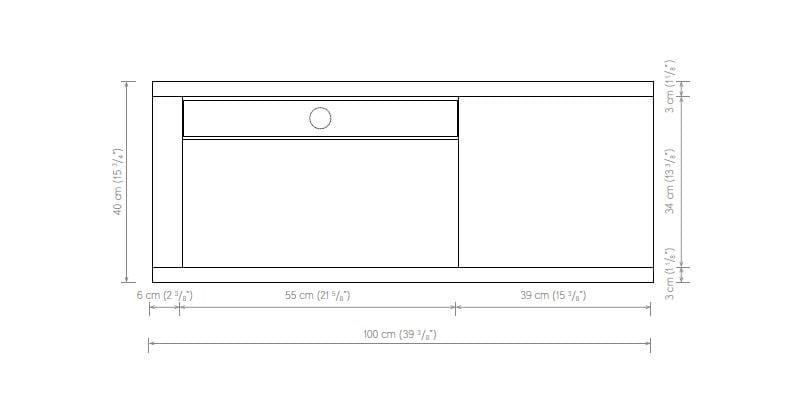 Подвесной одиночный умывальник с подвесным комодом Atlas Concorde Habitat Dialogo ARCH-00019182 - Вид №7