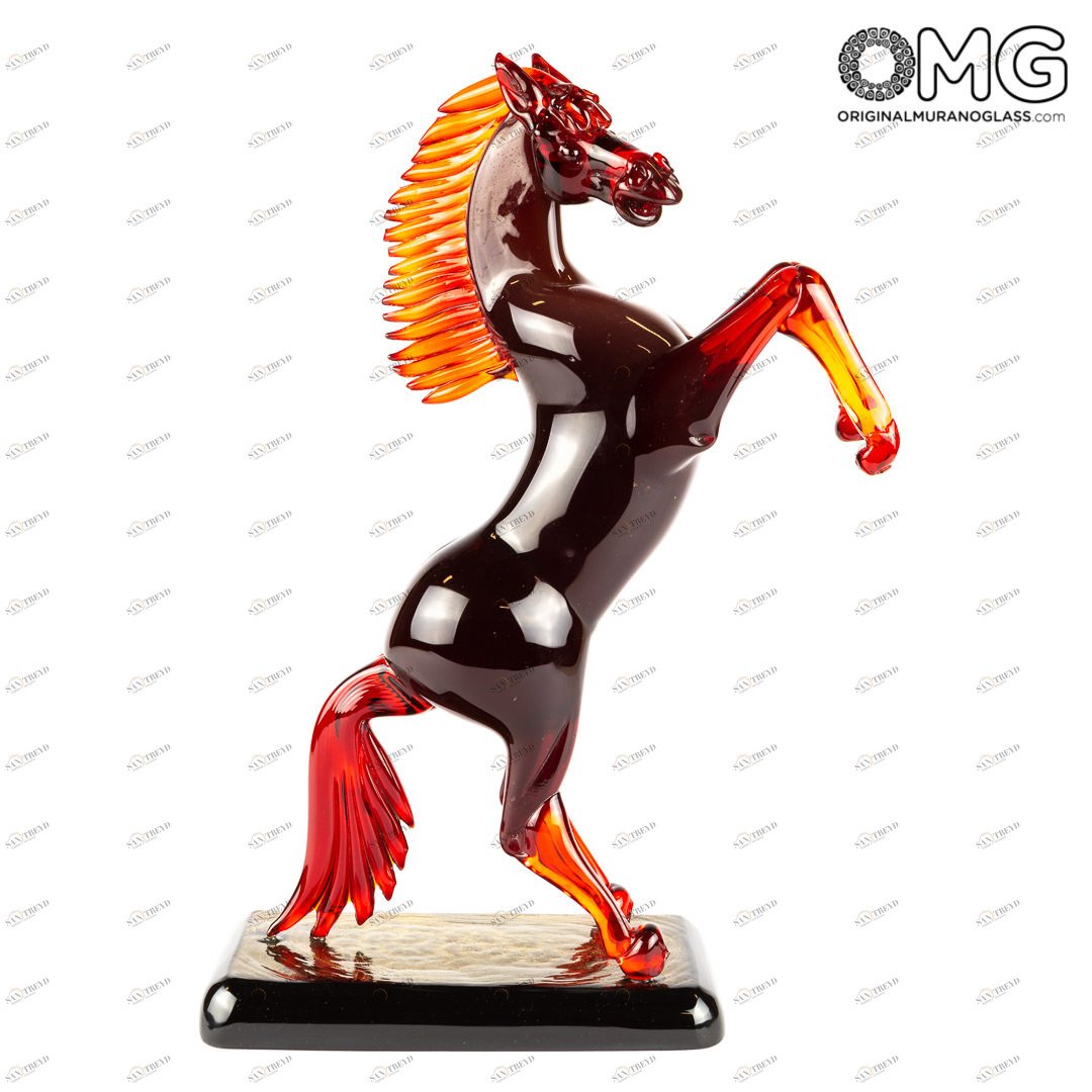 3591 ORIGINALMURANOGLASS Скульптура Лошадь американская Quarter - муранское стекло OMG  см 