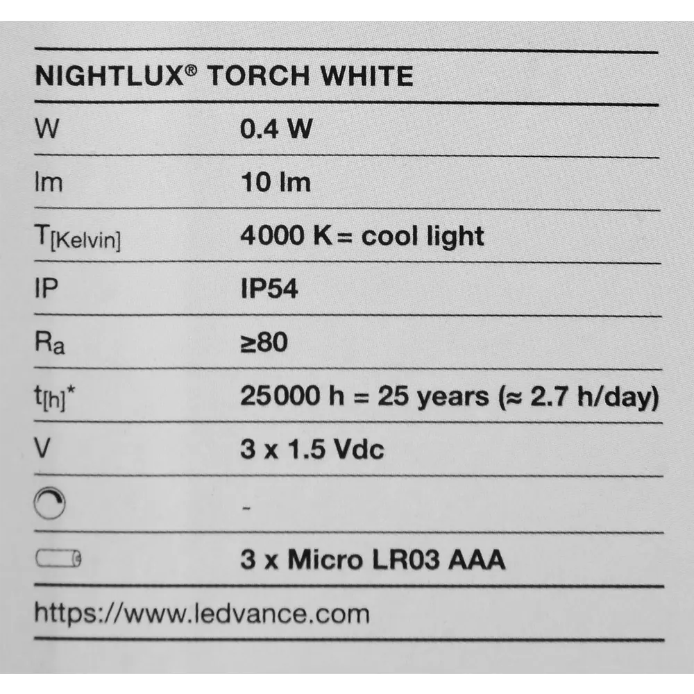 Светильник светодиодный Ledvance Nightlux Torch с датчиком света и движения и функцией факела, на батарейках, цвет белый 82282402 STLM-2139000  - Вид №7