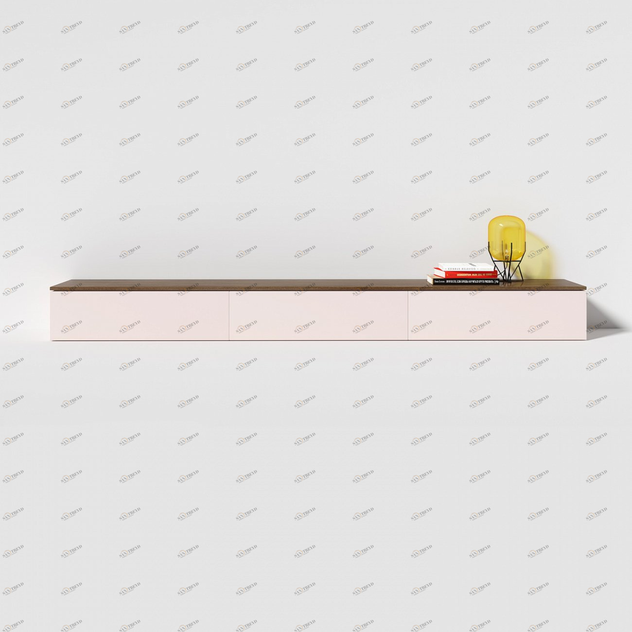 Тумба под телевизор с ящиками серо-коричневая 270 см Low BRAGIN DESIGN  00-3879357 Коричневый;серый 