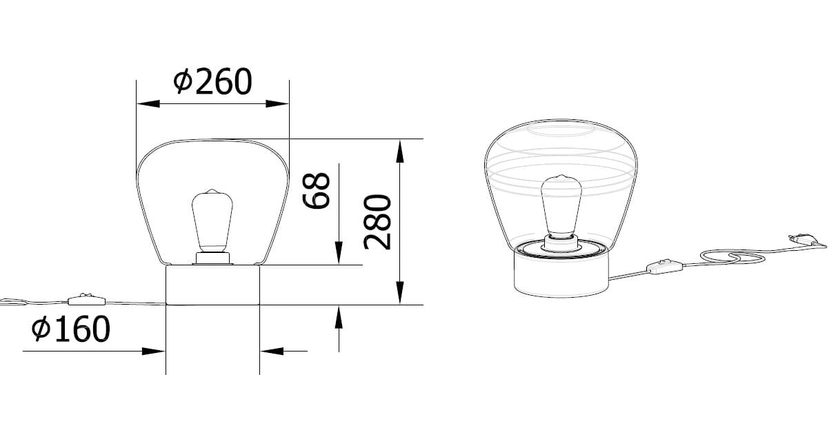 Стеклянная настольная лампа Bontempi Casa STONE ARCH-00121483 - Вид №4