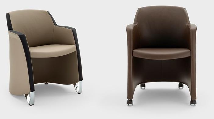 Viganò Кожаное кресло с подлокотниками на колесиках Miss grace sun-id-1416619 - Вид №1