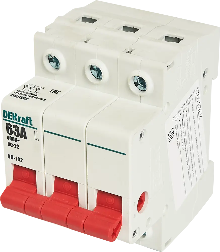 Выключатель-разъединитель DEKraft ВН-102 3P для электрощитов 84509419